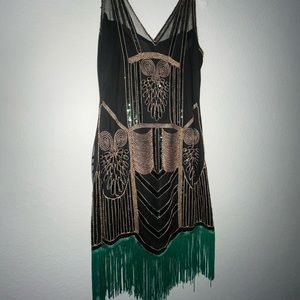 Unique Vintage Flapper Girl Dress Roaring Twenties